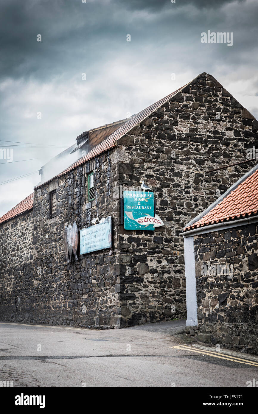 L. robson & Figli fumatori di pesce, craster, Northumberland, England, Regno Unito Foto Stock