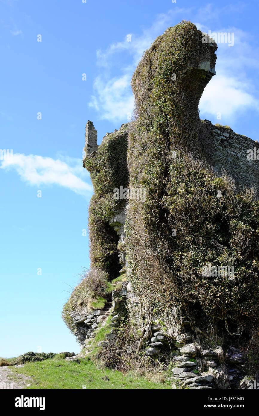 Il castello di Ballcarbery vicino a Cahersiveen nella Contea di Kerry, Repubblica di Irlanda Foto Stock