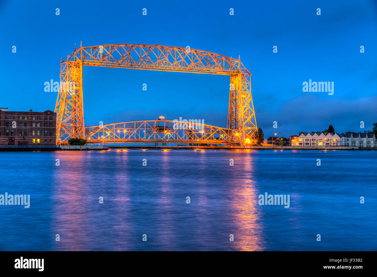 La funivia Ponte e Canal Park a Duluth, Minnesota, Stati Uniti d'America Foto Stock