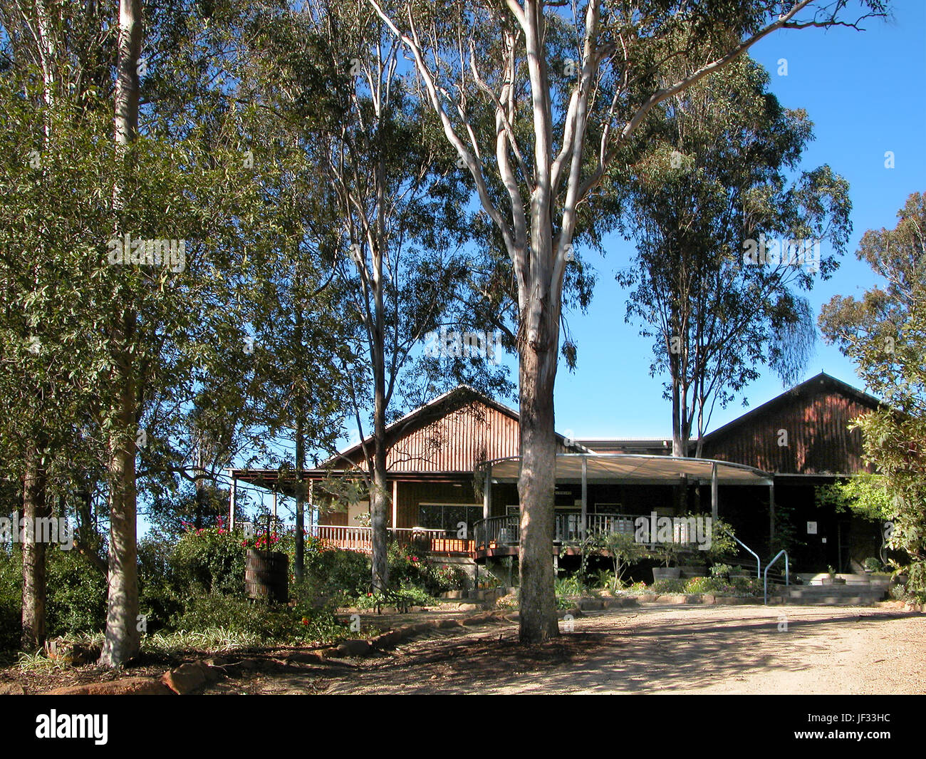 Briar Ridge Winery, Mount View Road, la Hunter Valley, NSW, Australia: Casa di Karl Stockhausen e contrassegnare i boschi Foto Stock