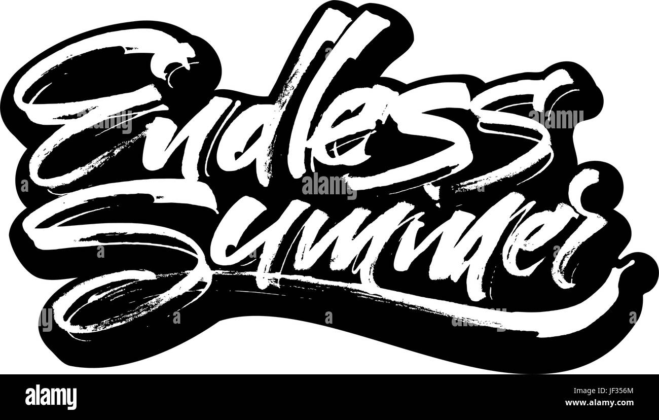 Endless Summer. La calligrafia moderna scritte a mano per stampa serigrafica Illustrazione Vettoriale