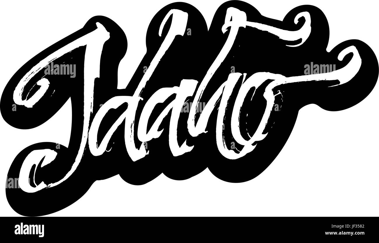 Idaho. Adesivo. La calligrafia moderna scritte a mano per stampa serigrafica Illustrazione Vettoriale