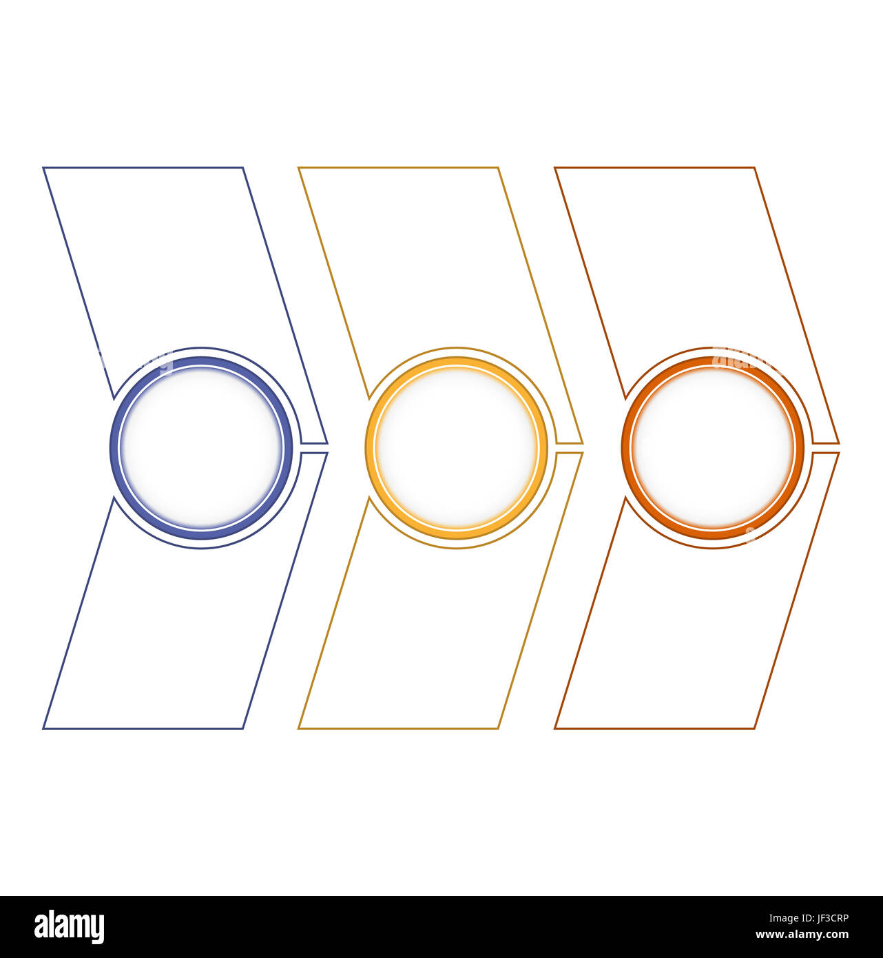 Timeline o area grafico, diagramma infographics Modello 3 posizione Foto Stock