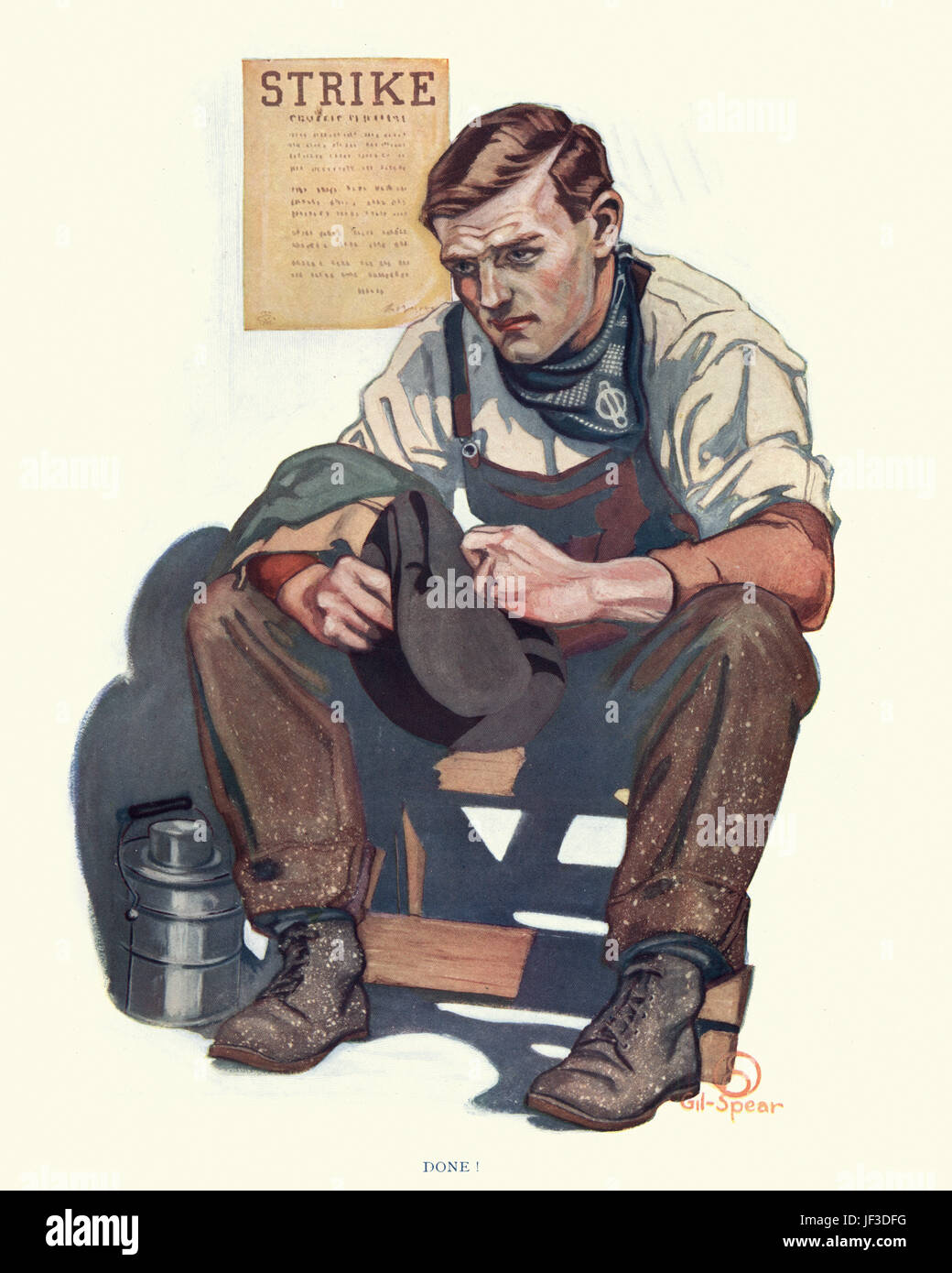 Lavoratore in sciopero, c. 1913 Foto Stock