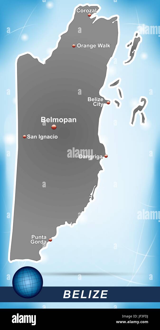 Mappa di belize Illustrazione Vettoriale