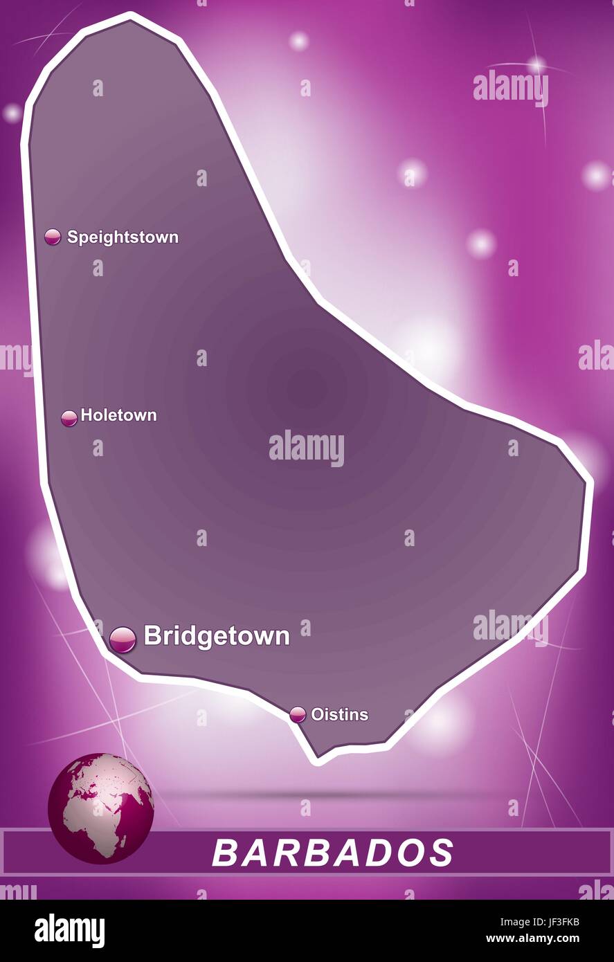 Mappa di barbados Illustrazione Vettoriale