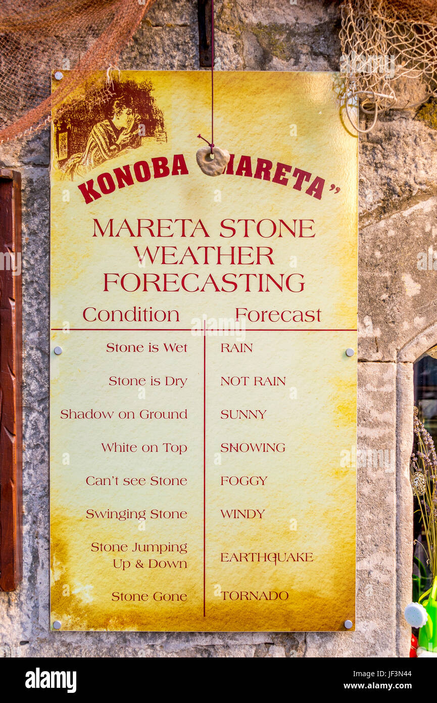 Knoba Mareta, un ristorante locale nella Città Vecchia di Korcula in Croazia Foto Stock