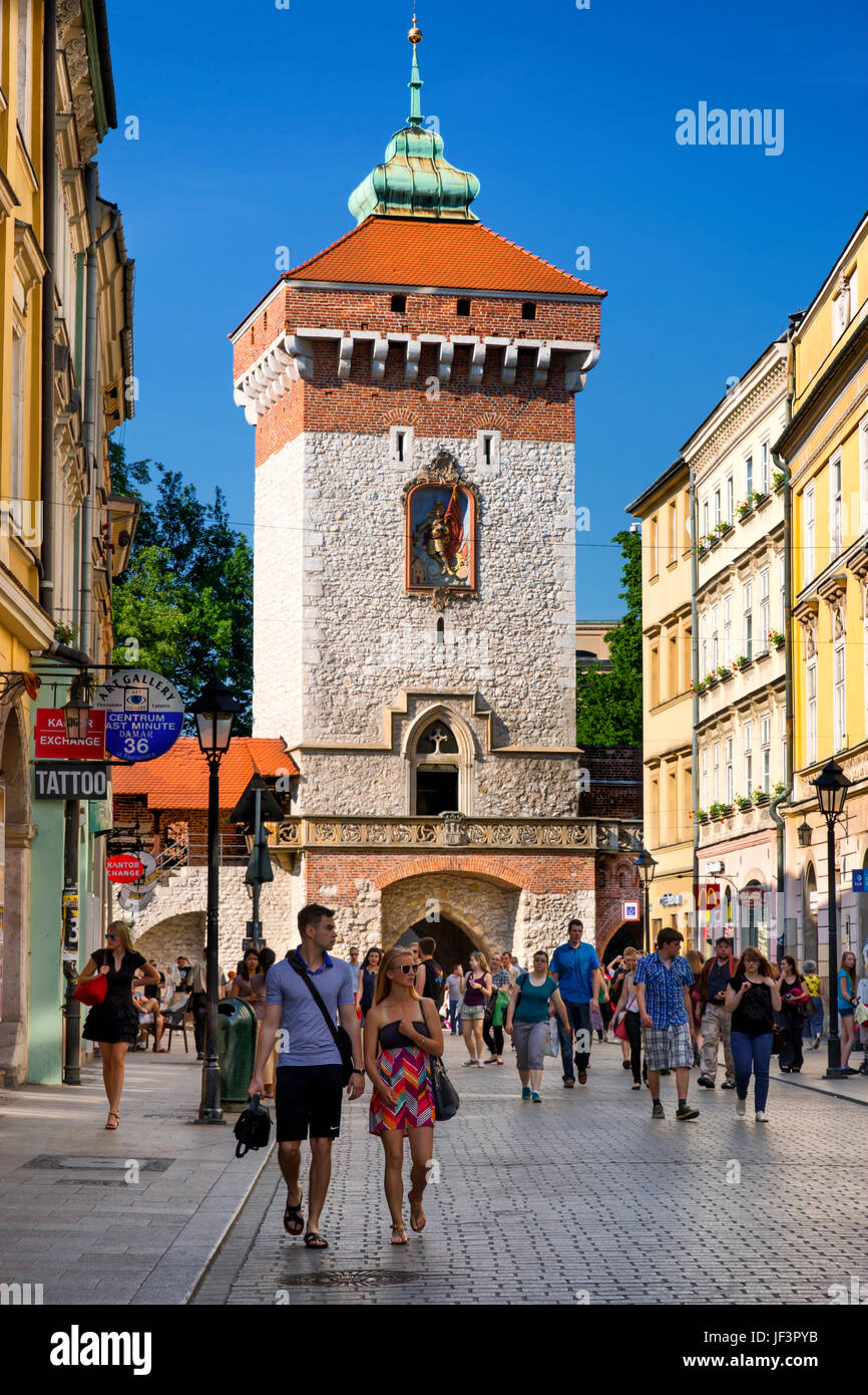 La Porta di San Floriano a Cracovia Old Town Foto Stock