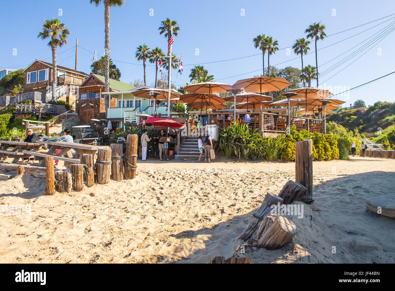 Il Beachcomber Ristorante al Crystal Cove stato Parco California USA Foto Stock