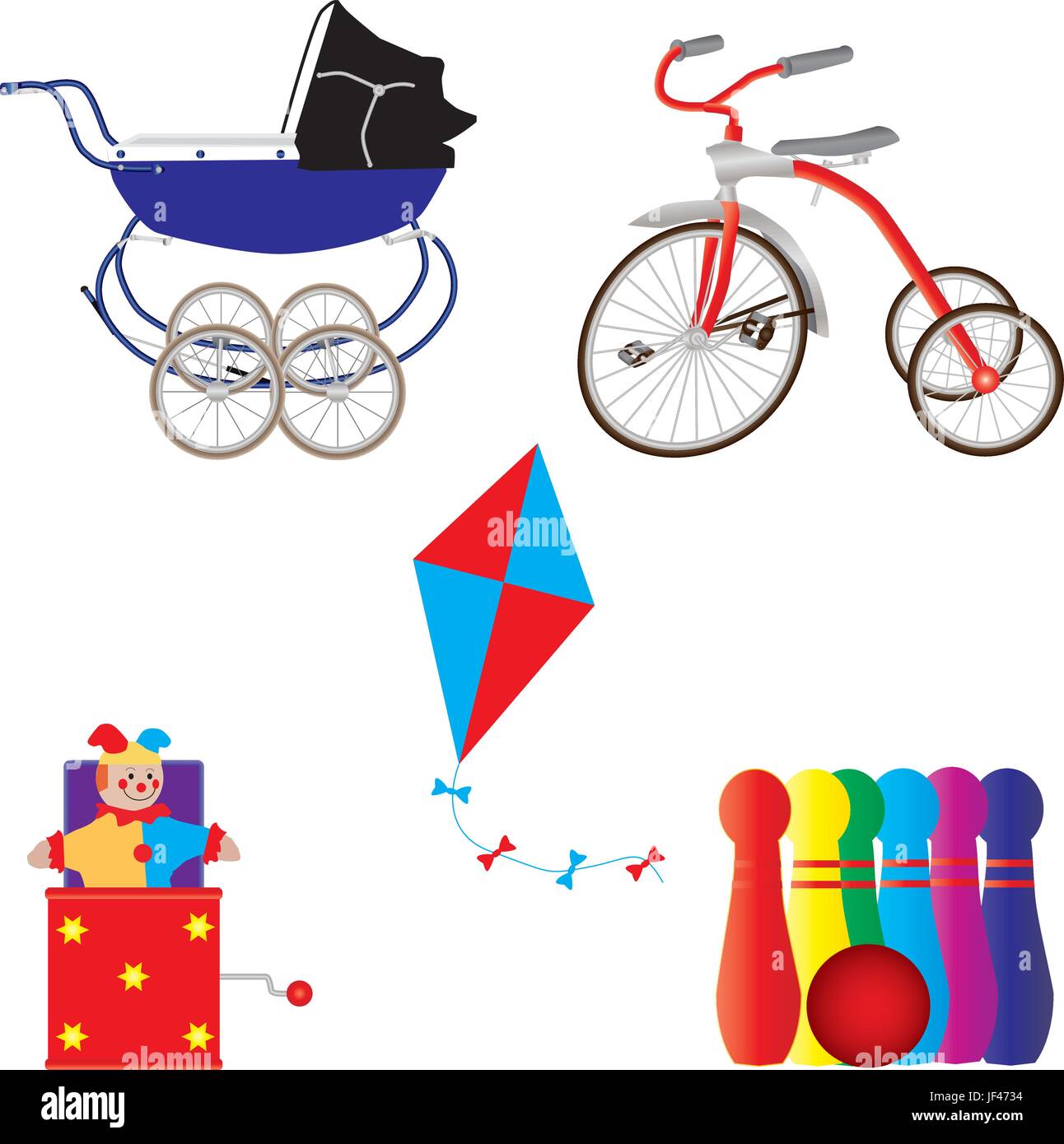 Bear, vintage, giocattoli, bike, noleggio, ciclo, kite, aquiloni, oggetto, colore, a sfera Illustrazione Vettoriale