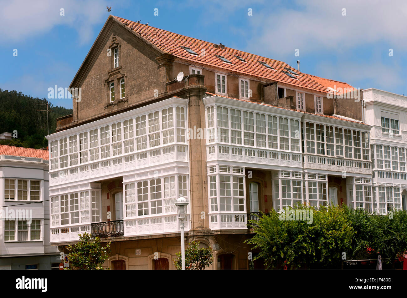 Architettura tradizionale, Cedeira, La Coruna provincia, regione della Galizia, Spagna, Europa Foto Stock