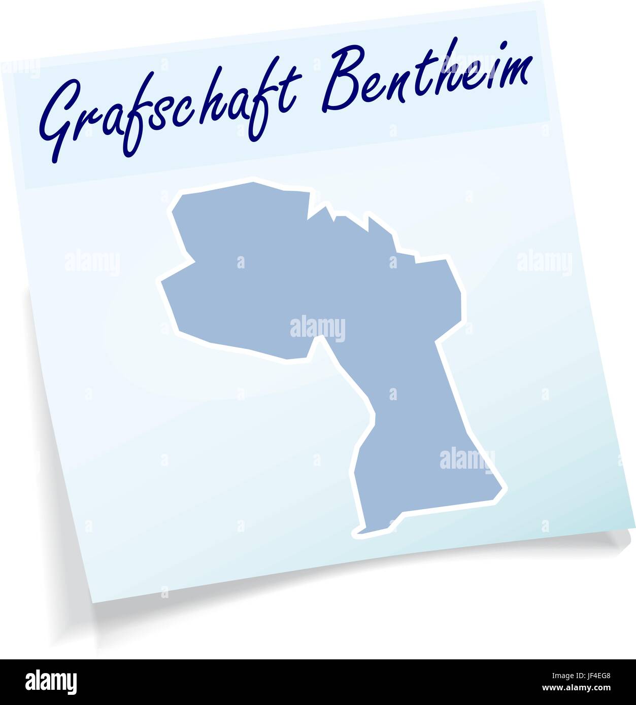 County-bentheim come su un blocco note Illustrazione Vettoriale