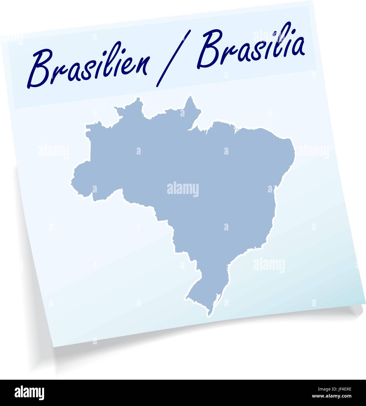 Blu, nota, memo, slip, illustrazione, Brasile, scheda messaggio, magnifico, Illustrazione Vettoriale