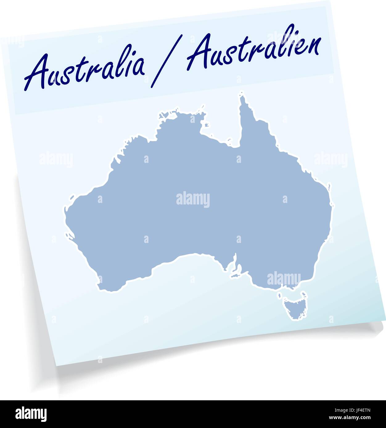 Blu, nota, memo, slip, Australia, illustrazione, scheda, porto, messaggio, Globe, Illustrazione Vettoriale