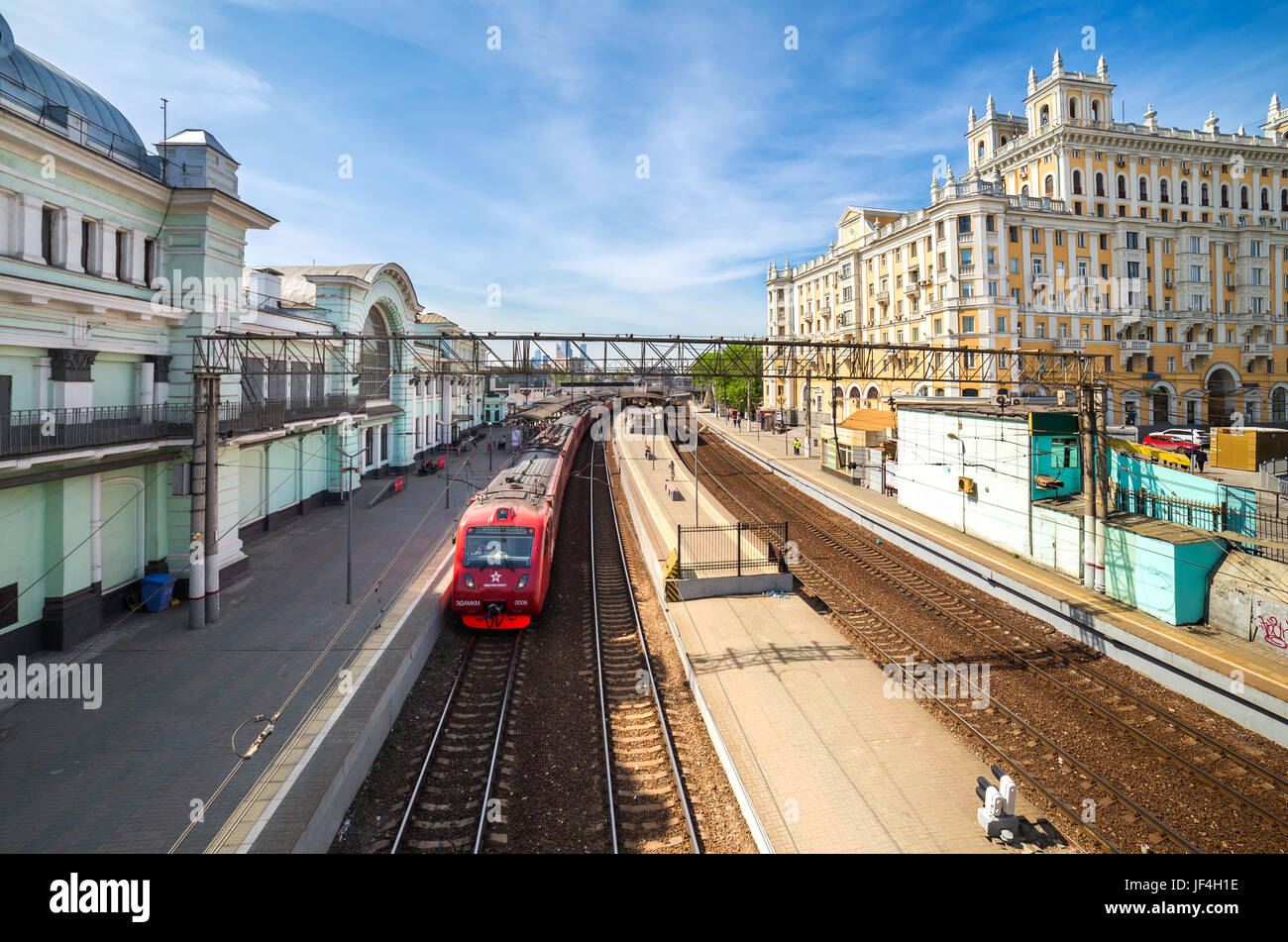 Belorussky terminal ferroviario. Mosca Foto Stock