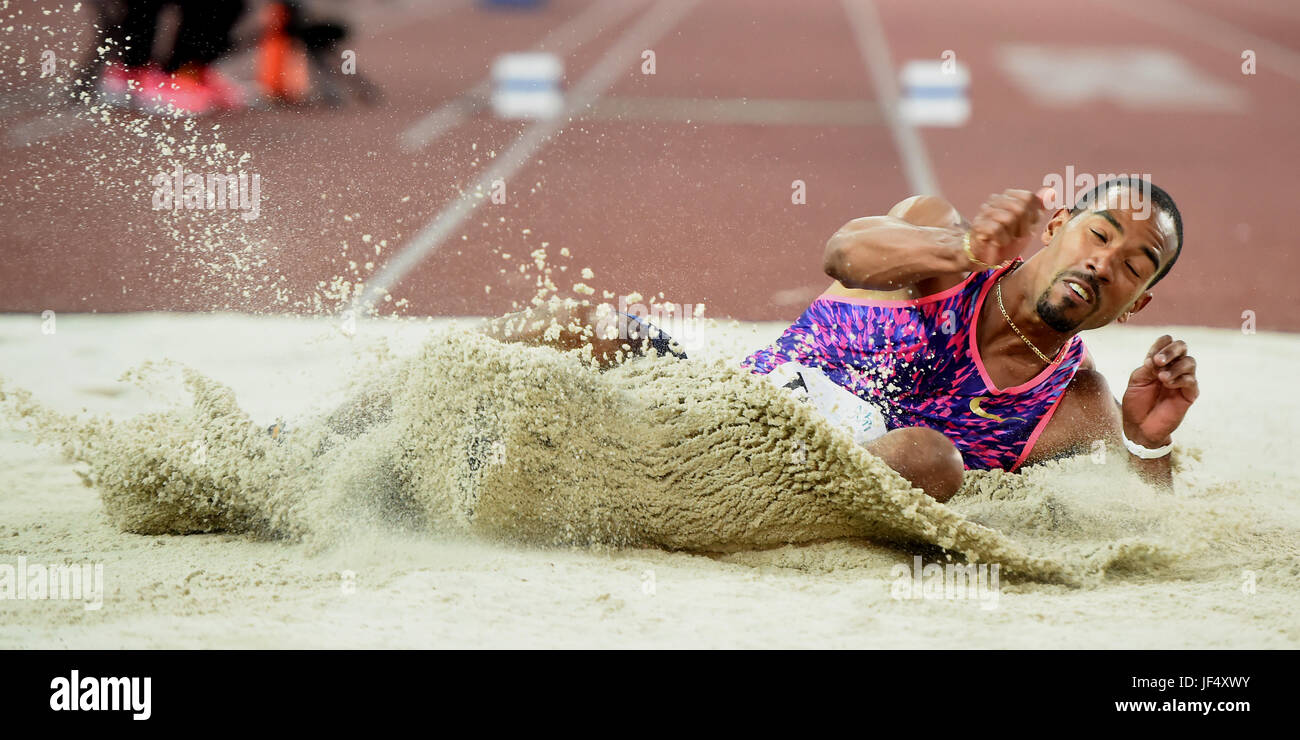 Ostrava, Repubblica Ceca. Il 28 giugno, 2017. American triple ponticello Taylor cristiana compete durante il Golden Spike di Ostrava meeting di atletica a Ostrava, Repubblica Ceca, il 28 giugno 2017. Credito: Jaroslav Ozana/CTK foto/Alamy Live News Foto Stock