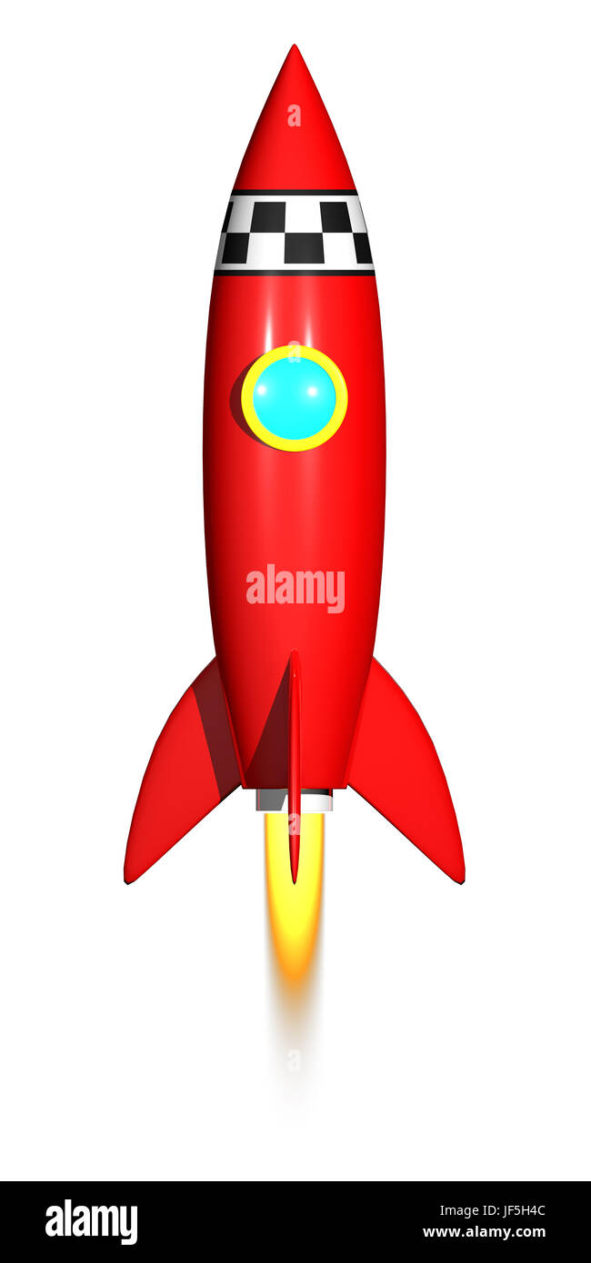 Rocket 3D render Foto Stock