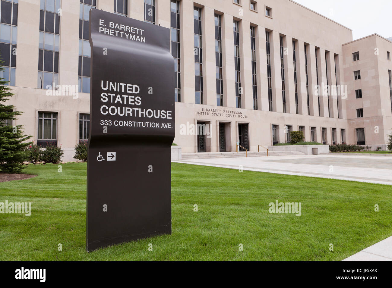 E Barrett Prettyman noi Courthouse edificio (Stati Uniti Court House, il Tribunale federale, Tribunale federale, Tribunale Federale edificio) - Washington DC, Stati Uniti d'America Foto Stock