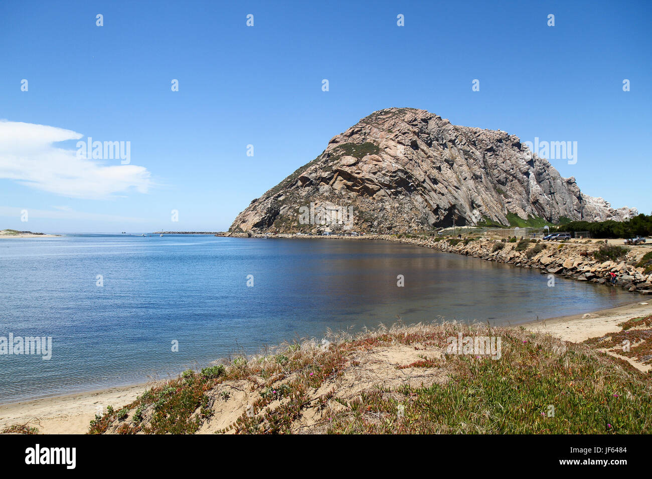 Morro Rock, Morro Bay, San Luis Obispo County, California, Stati Uniti, America del Nord Foto Stock
