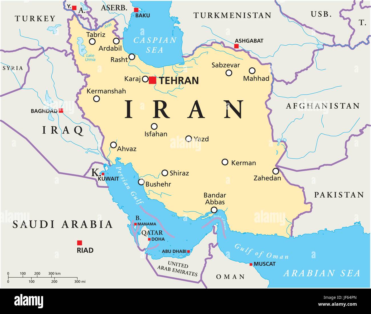 Iran, persia, mappa, Atlas, mappa del mondo politico, arabo, Iran, Persia, Illustrazione Vettoriale