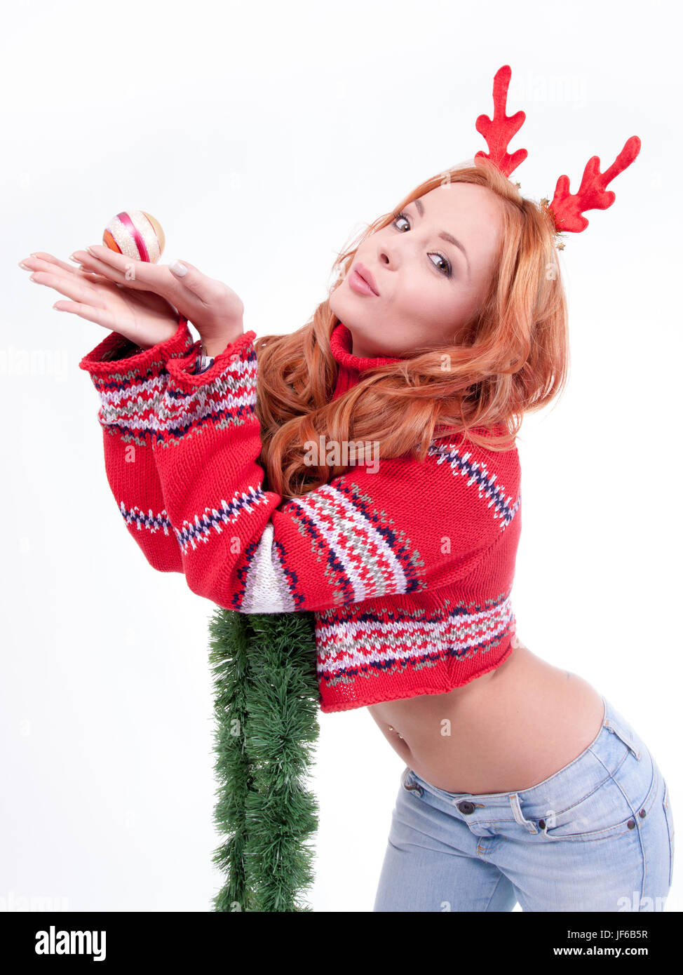 Bella donna con corna Foto Stock Bella donna con corna Foto Stock