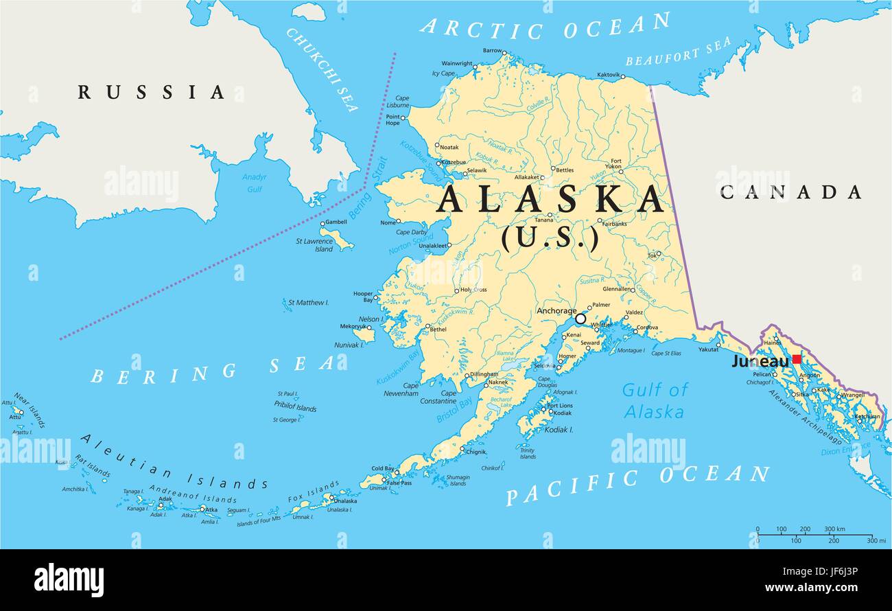 America, stato, Anchorage in Alaska,, Mappa, Atlas, mappa del mondo, viaggi Illustrazione Vettoriale