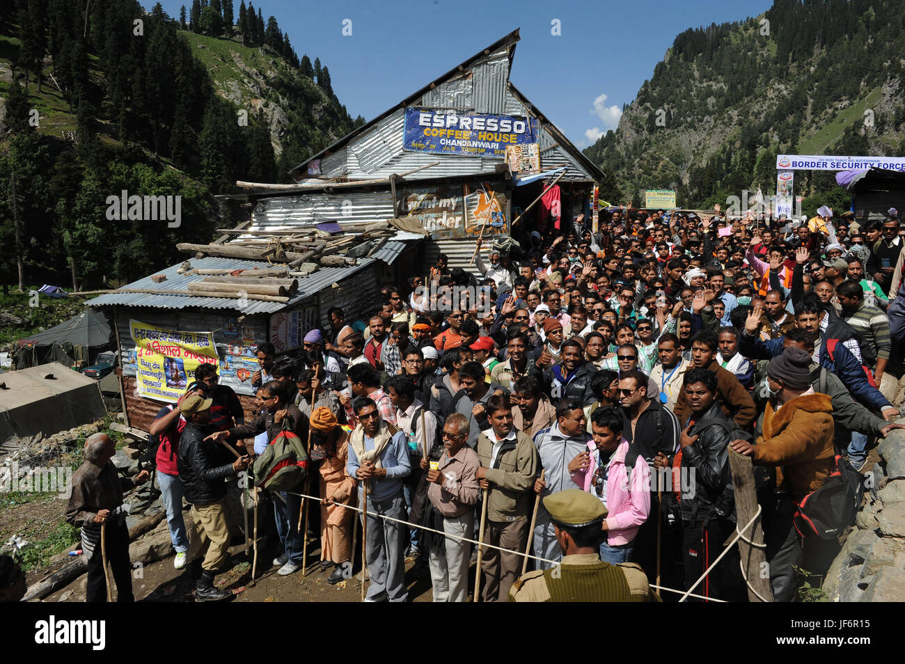 Pellegrino, amarnath yatra, Jammu Kashmir, India, Asia Foto Stock