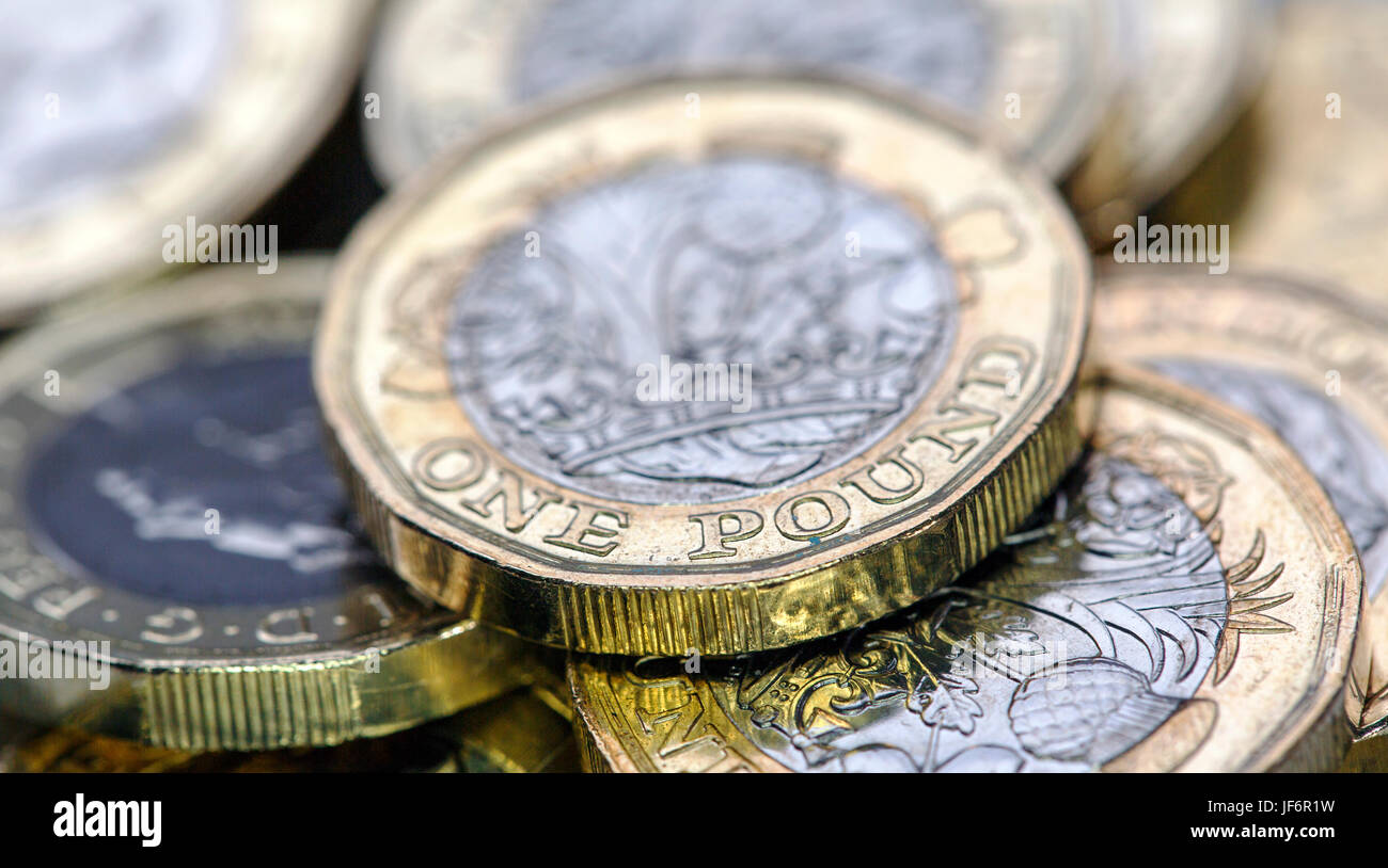 Nuovo una libbra Coin - 2017 Foto Stock