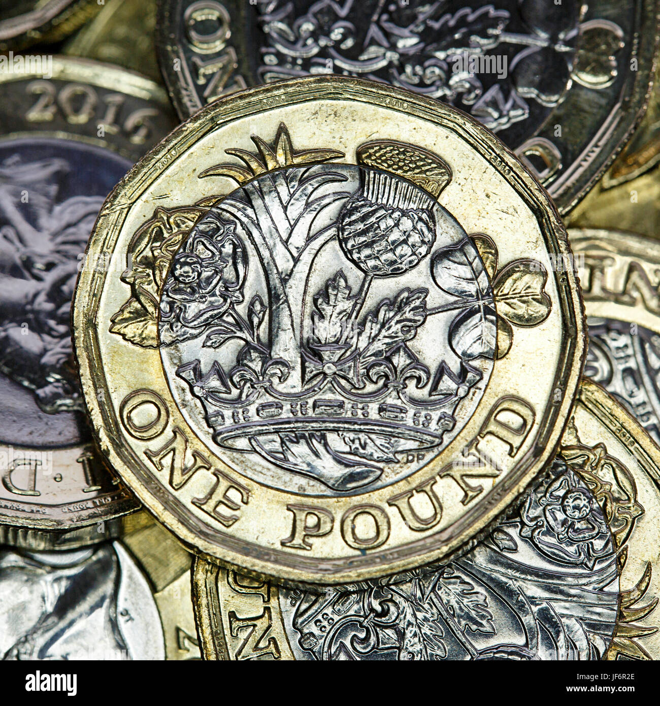 Nuovo una libbra Coin - 2017 Foto Stock