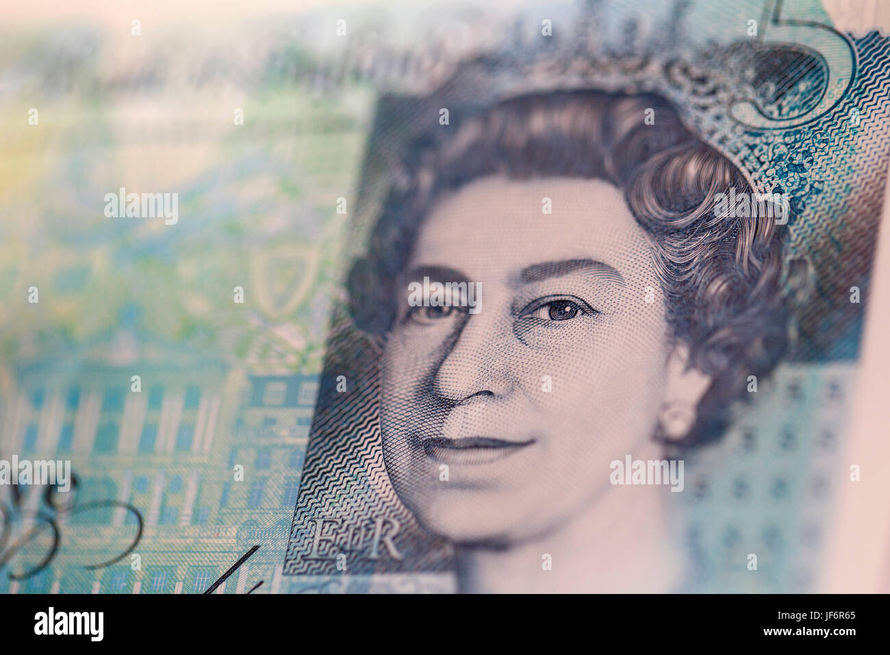 Nuovo polimero cinque Pound nota - 2017 Foto Stock