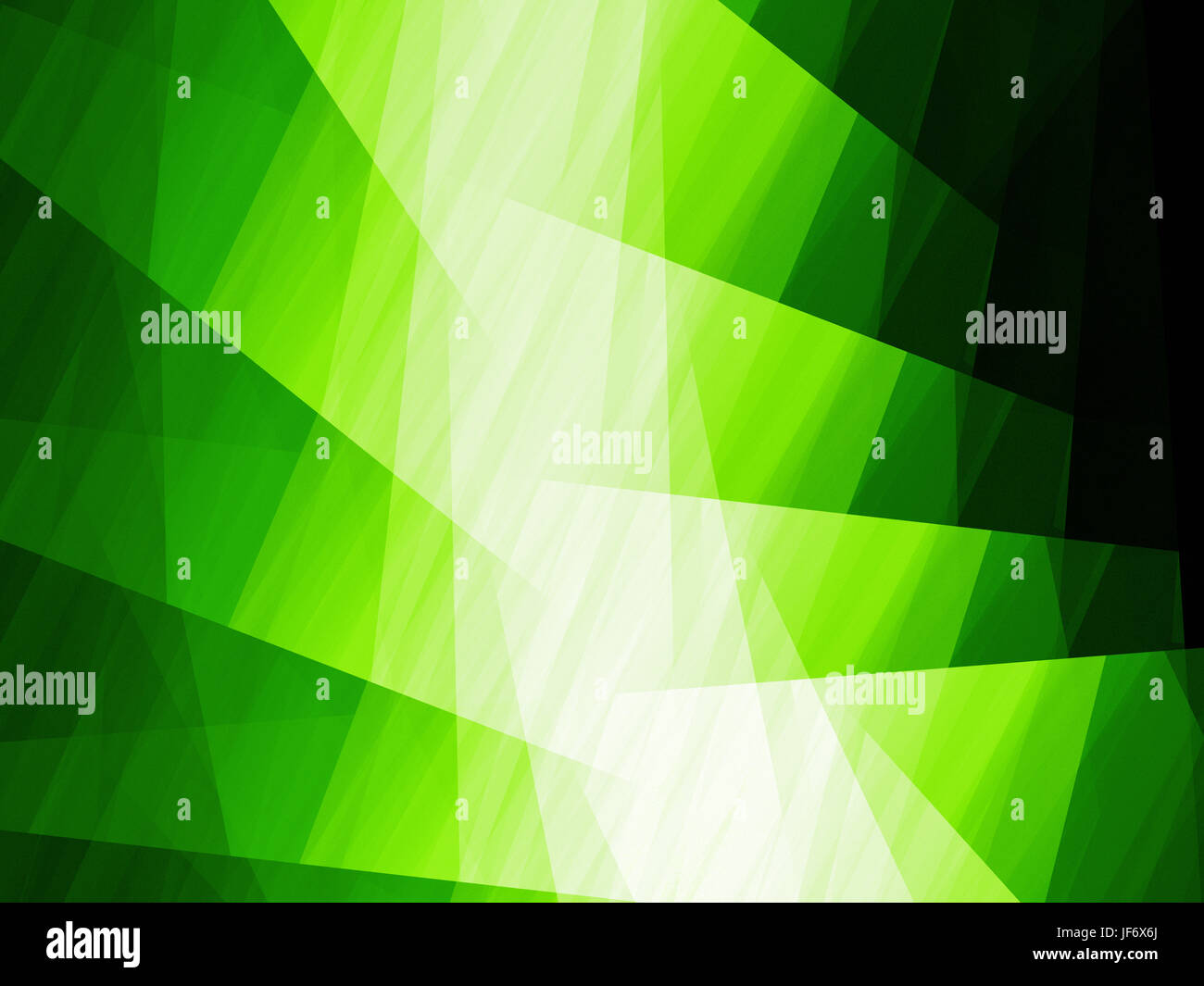 Incandescente verde elementi poligonali flusso in spazio, generato dal computer sfondo astratto, rendering 3D Foto Stock