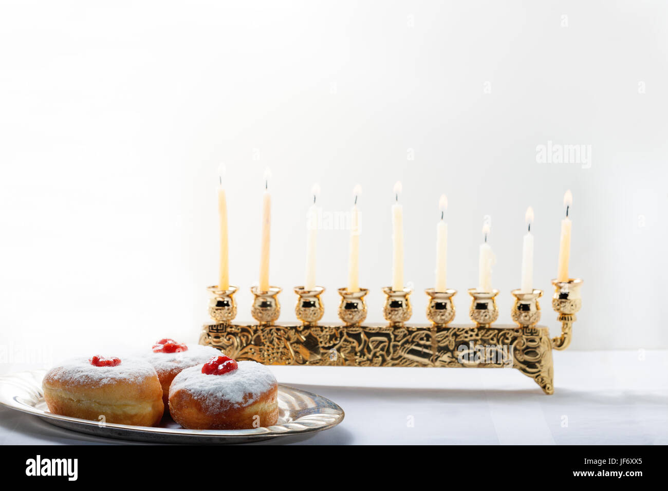 Sufganiyot per Hanukkah Foto Stock