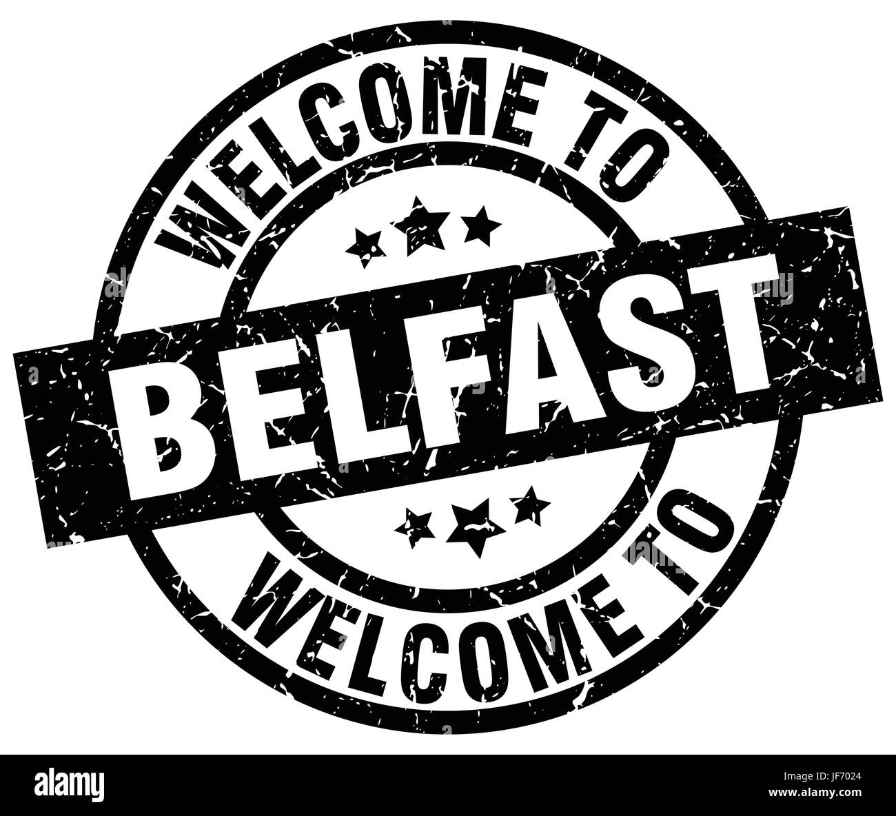 Benvenuto a Belfast timbro nero Illustrazione Vettoriale