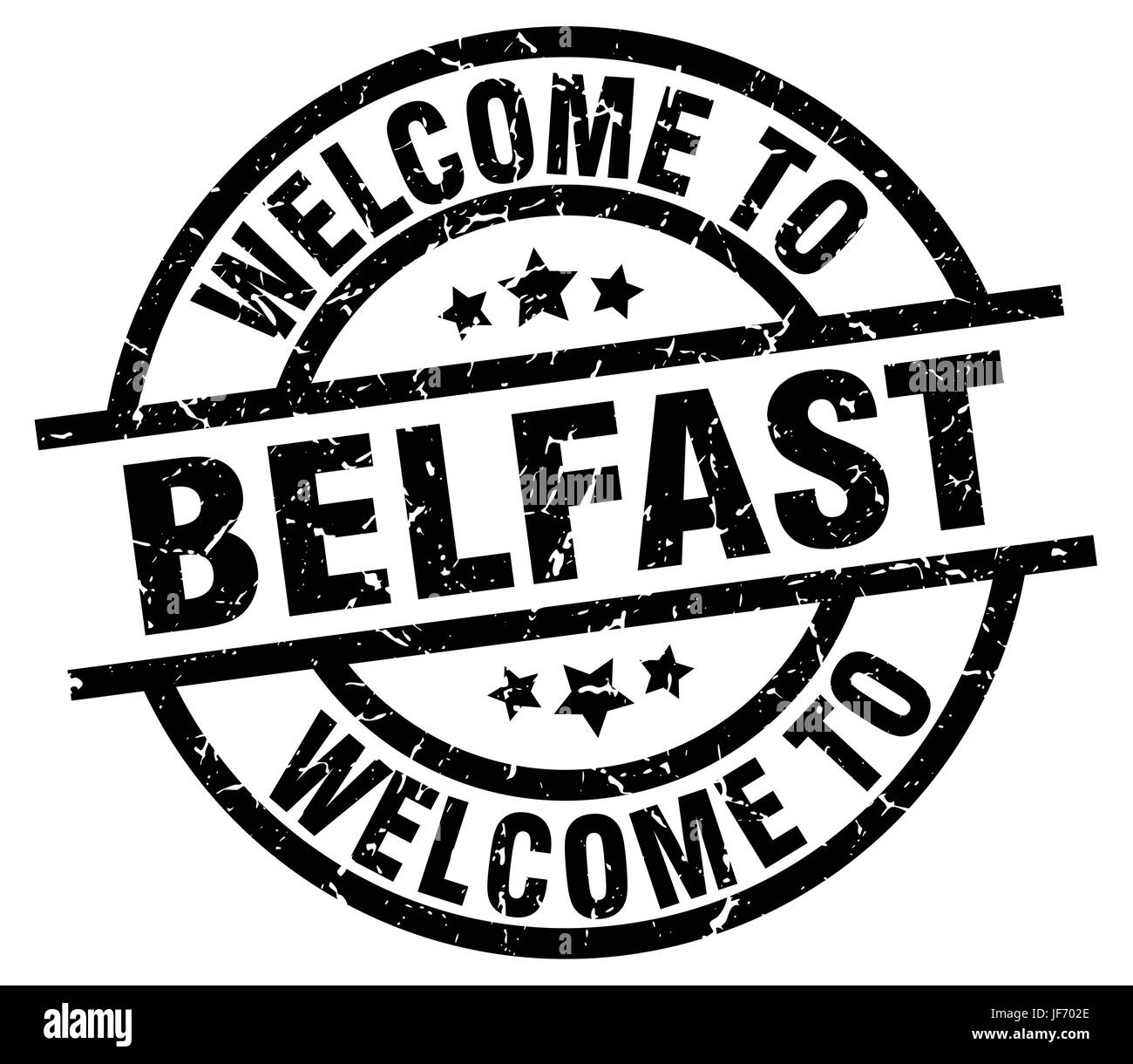 Benvenuto a Belfast timbro nero Illustrazione Vettoriale