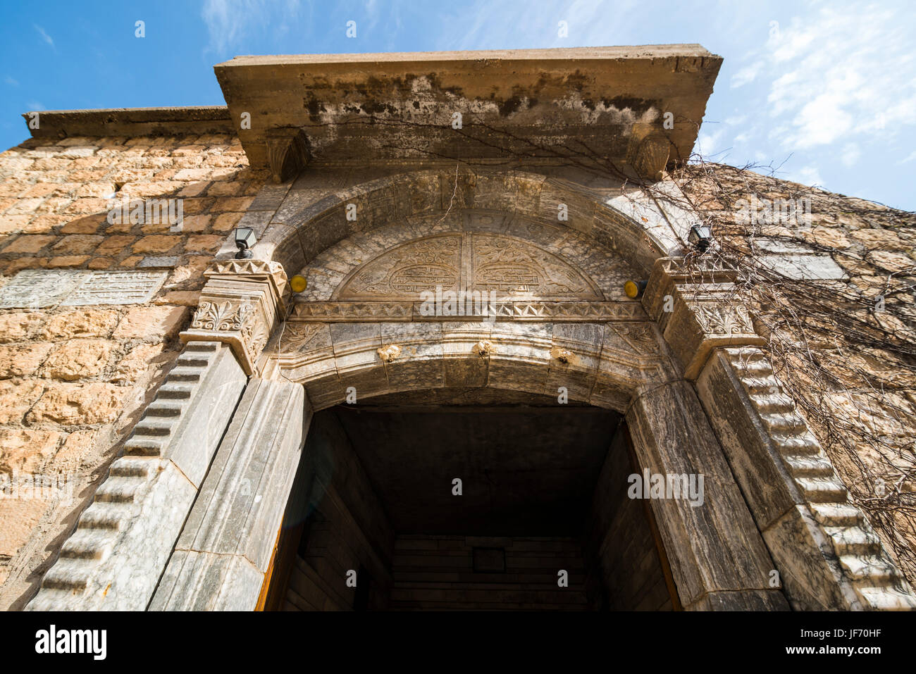 Lalish capitale della setta kurda del Yazidis nel Kurdistan iracheno Foto Stock