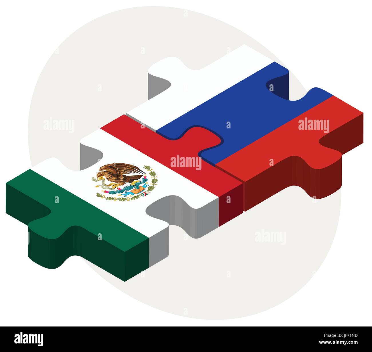 Il Messico e la Federazione russa nel puzzle Illustrazione Vettoriale