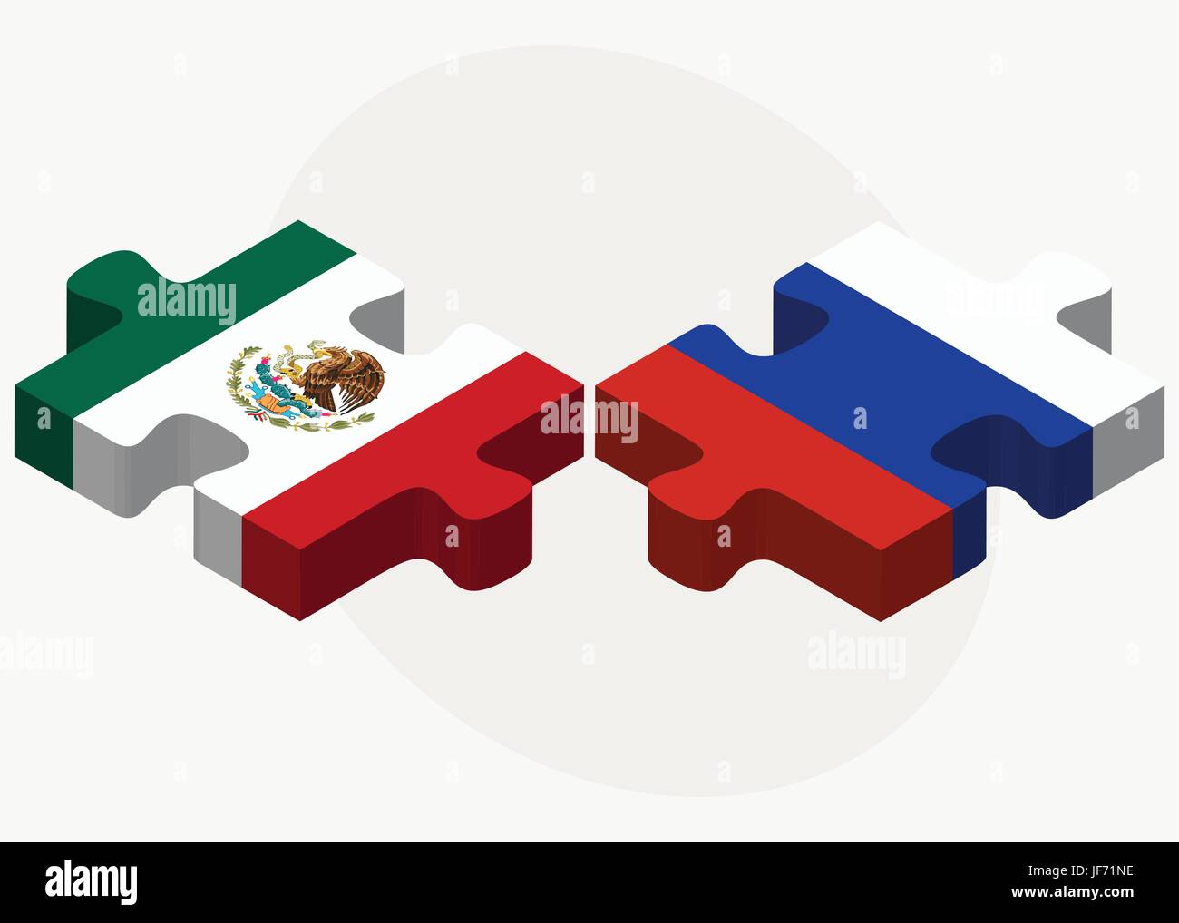 Il Messico e la Federazione russa nel puzzle Illustrazione Vettoriale