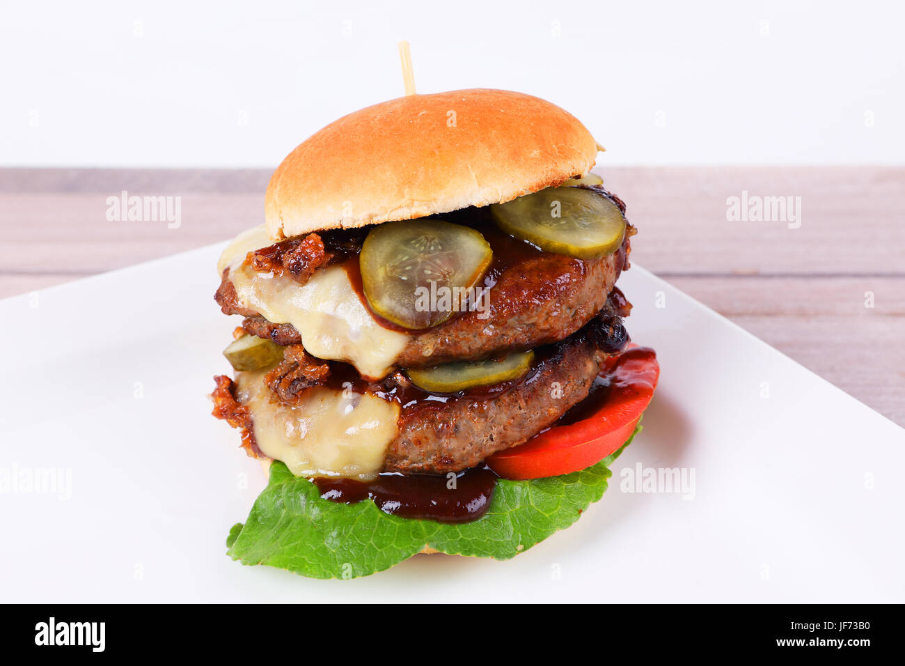 Double cheeseburger Foto Stock