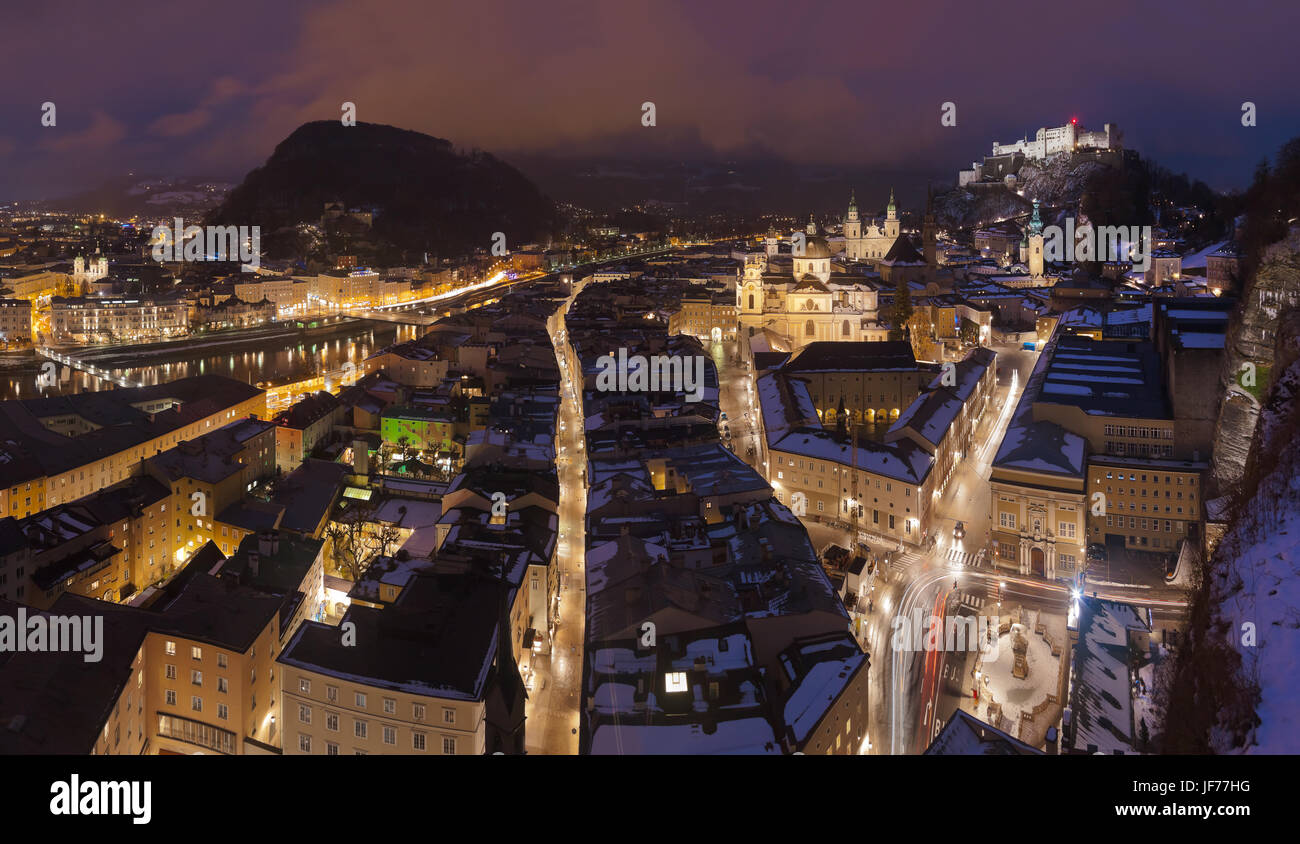 Salzburg Austria in inverno Foto Stock
