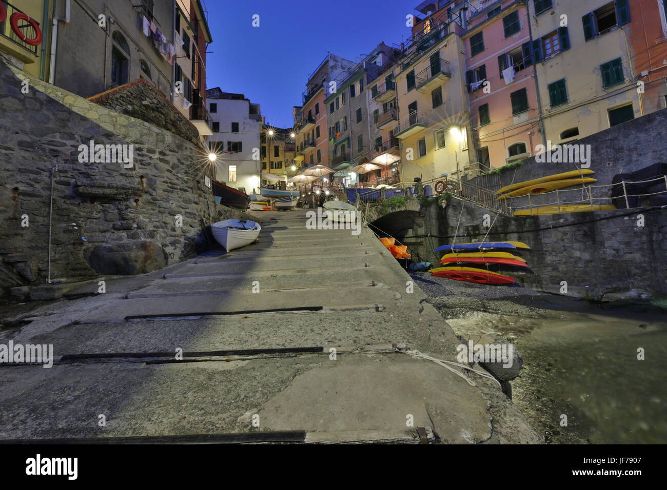 Riomaggorie, Cinque Terre, Italia Foto Stock