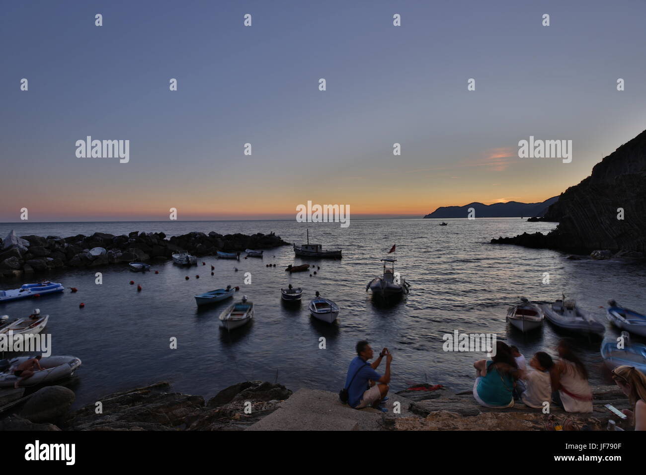 Riomaggorie, Cinque Terre, Italia Foto Stock