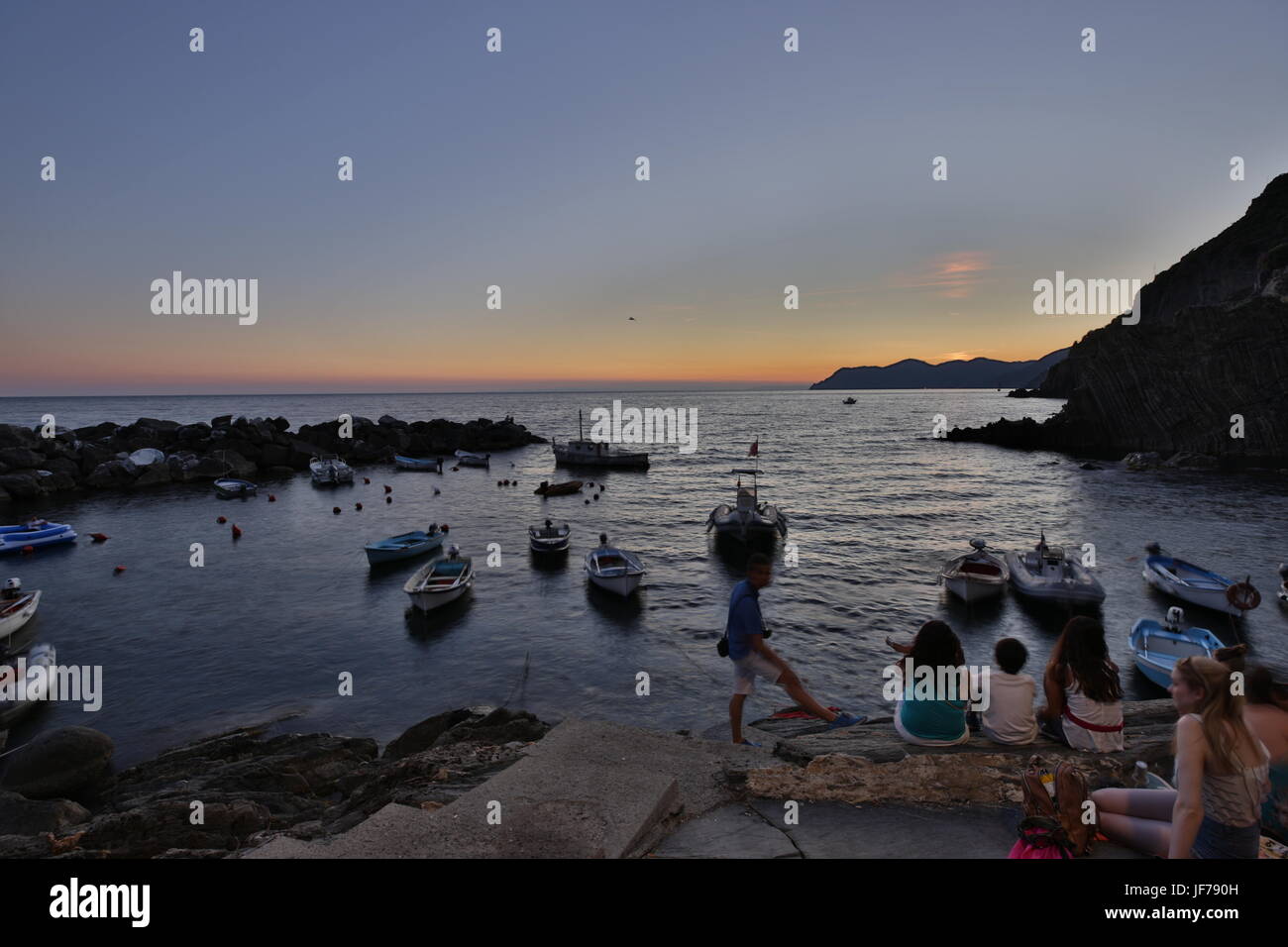 Riomaggorie, Cinque Terre, Italia Foto Stock