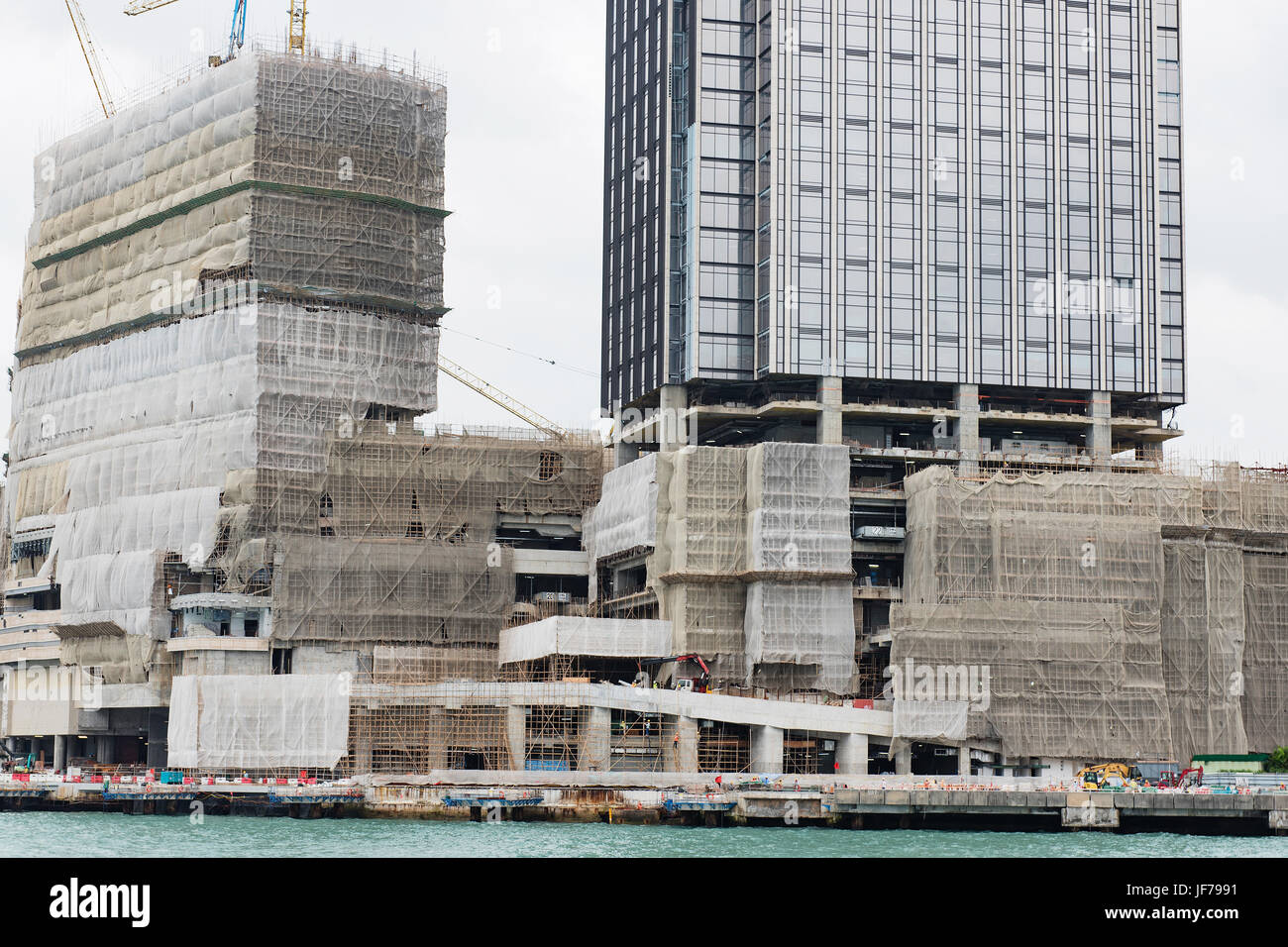 Hong Kong edificio è in fase di ricostruzione Foto Stock