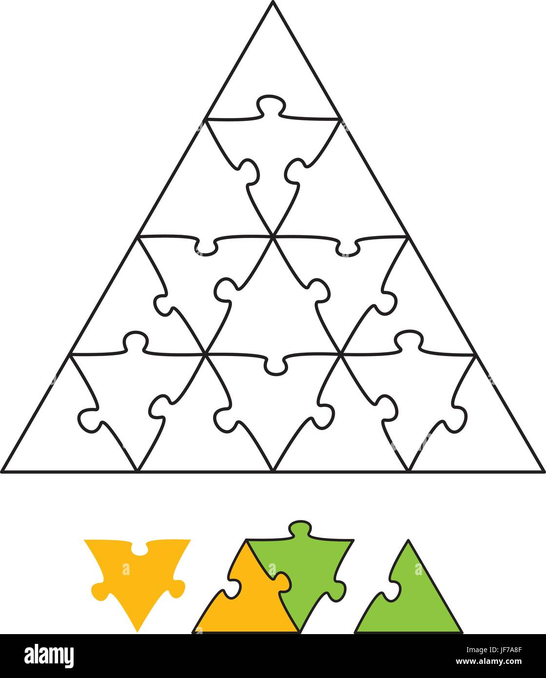 Puzzle, triangolo, jigsaw, puzzle, rivestimenti in piastrelle, installatore, strategia, singolo, gioco, Illustrazione Vettoriale