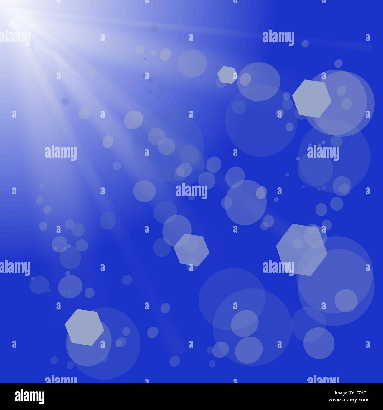 Abstract Sfondo blu con raggi di sole. Sun Burst Illustrazione Vettoriale