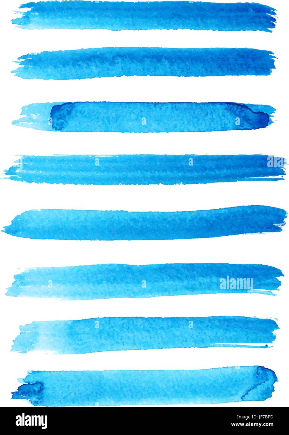 Set di colore azzurro i tratti di pennello Illustrazione Vettoriale