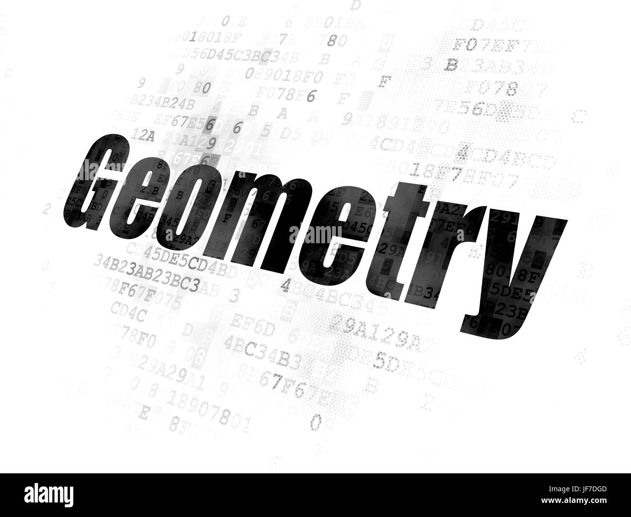 Studiare il concetto: la geometria su sfondo digitale Foto Stock