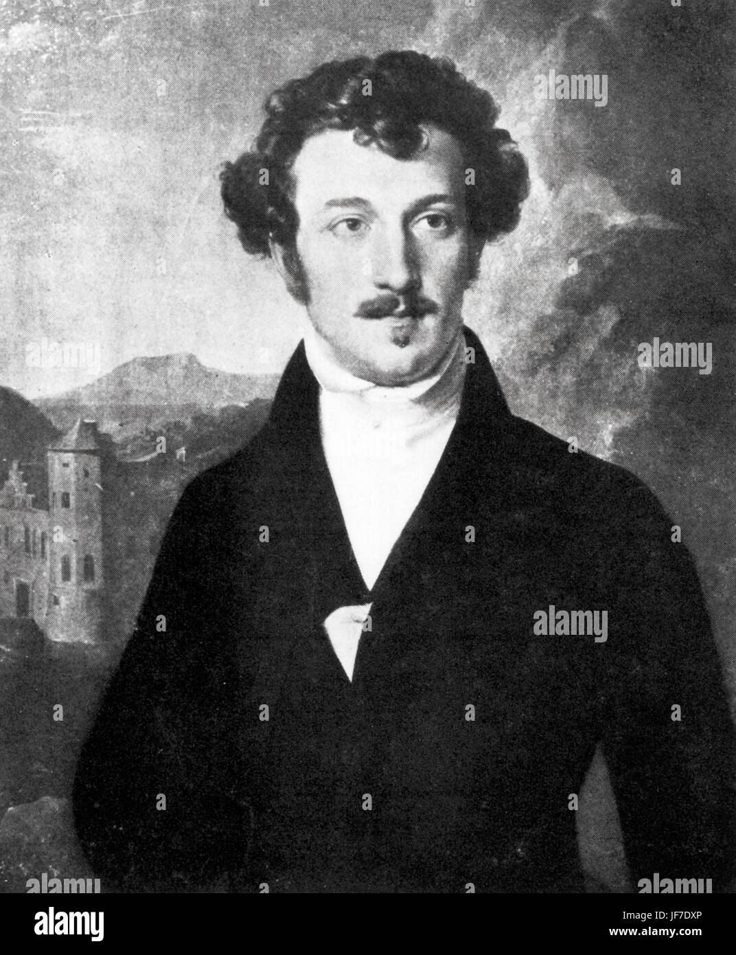 Franz von Schober - ritratto - Tedesco lo scrittore e poeta - 17 Maggio 1798 - 13 settembre 1882 - il più vicino di tutti Schubert amici Foto Stock