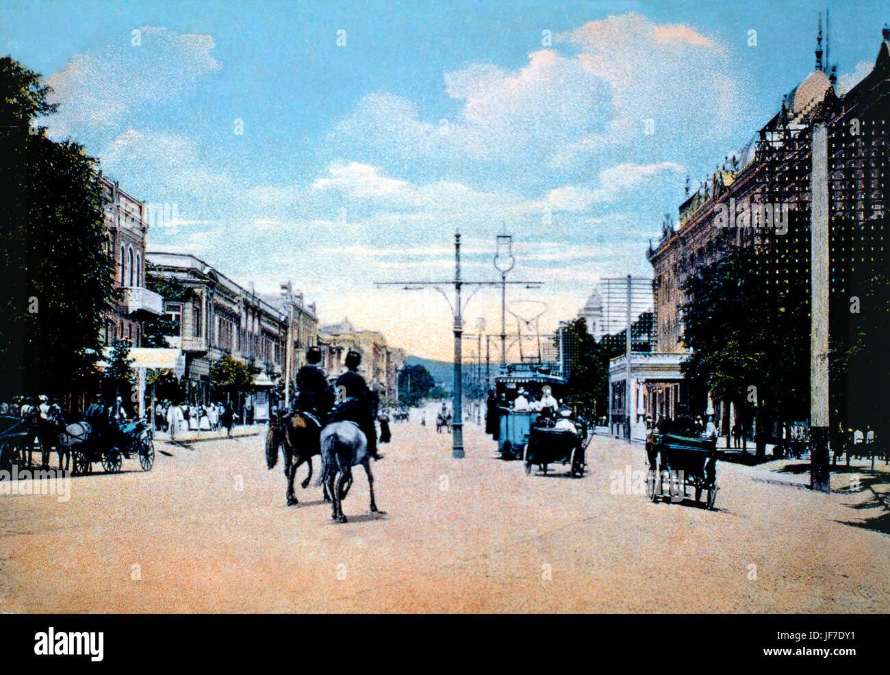 / Tbilisi Tbilisi - Golovinsky Avenue. Scena di strada. Ippolitov-Ivanov tempo - Il compositore russo (1859-1935) Foto Stock