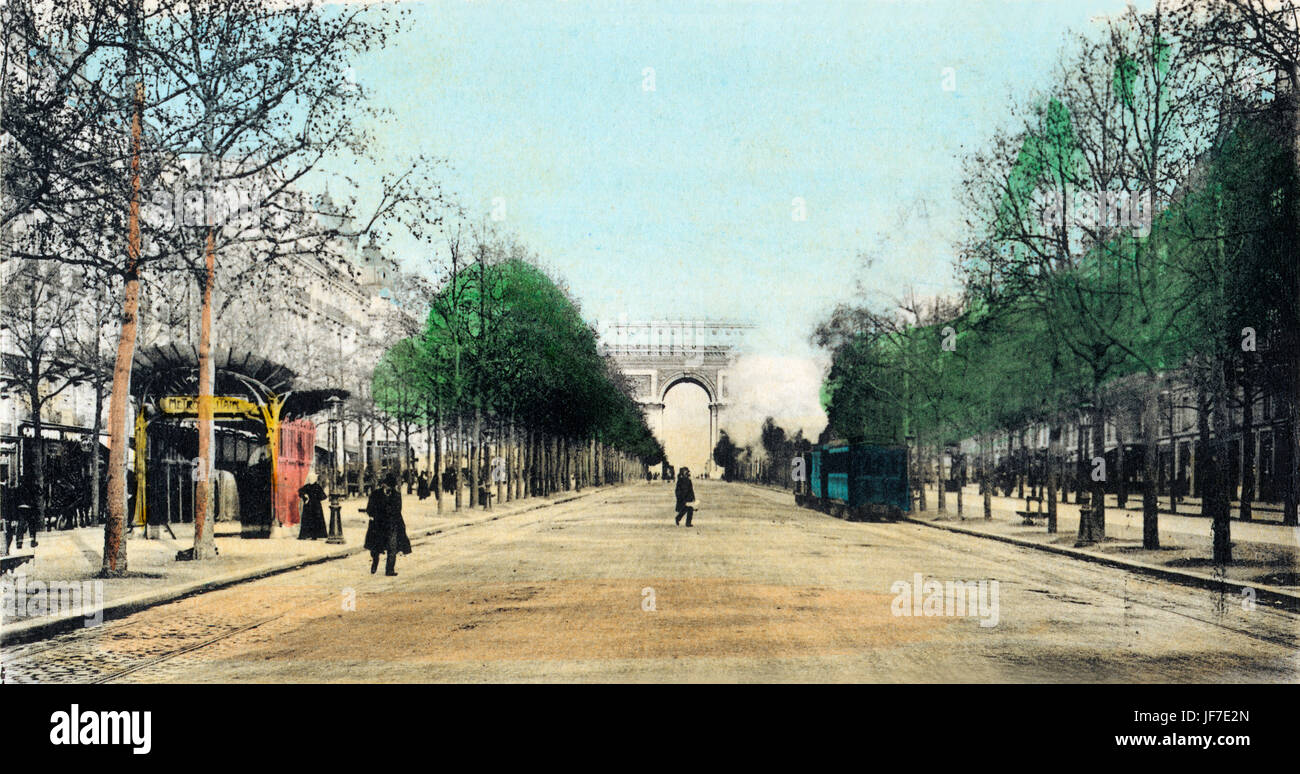 Parigi - AVENUE DE LA GRANDE ARMÉE, con il tram n. Cartolina. Foto Stock